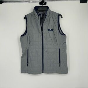 Lauren James Co. Preptec Ellison Nano Quilted Vest Women's XL Gray Navy Gingham